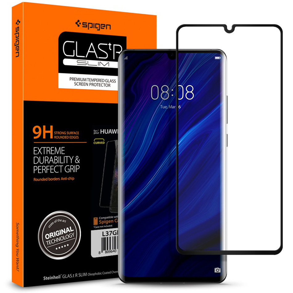 Szkło hartowane Spigen Glas.tr Curved HD Case Friendly dla Huawei P30 Pro